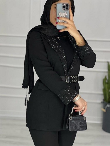 0388-کت مزونی نگین کاری نورا