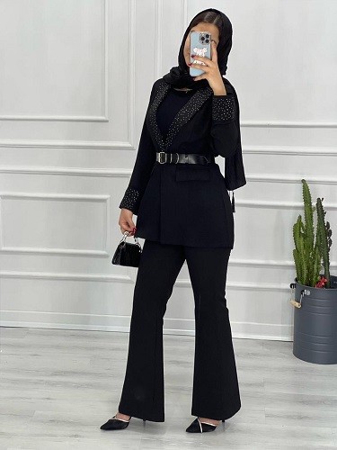 0388-کت مزونی نگین کاری نورا