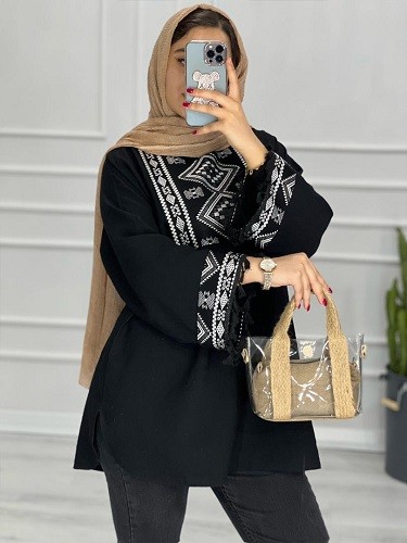 0403-مانتو پنل دار شهرزاد