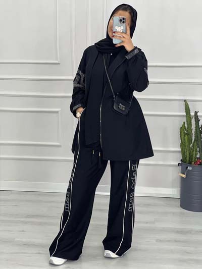 0404-مانتو مزونی کلاهدار ورساچ