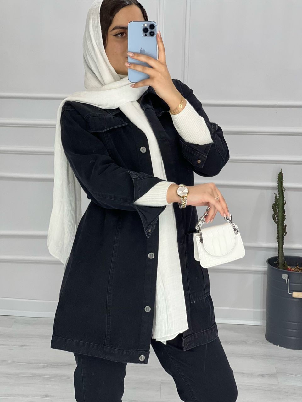 0409- کت جین ذغالی