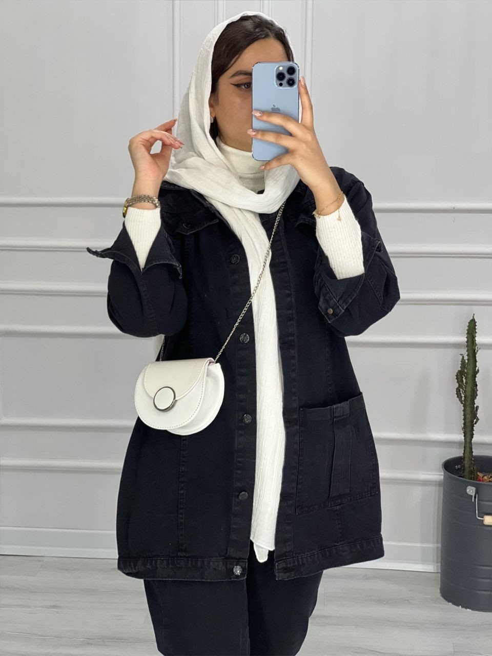 0409- کت جین ذغالی