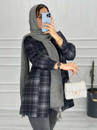 0432- مانتو کتی چهارخونه