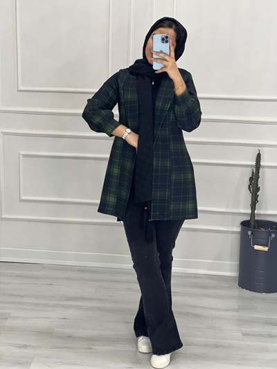 0432- مانتو کتی چهارخونه