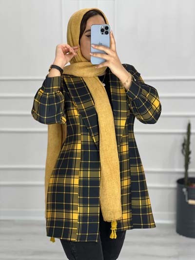 0432- مانتو کتی چهارخونه