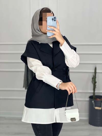 0433- ست دوتیکه وست و شومیز دلوین