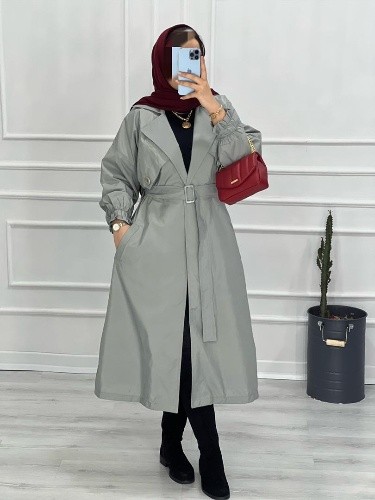 0435- بارونی مزونی بلند آستردار الیزابت