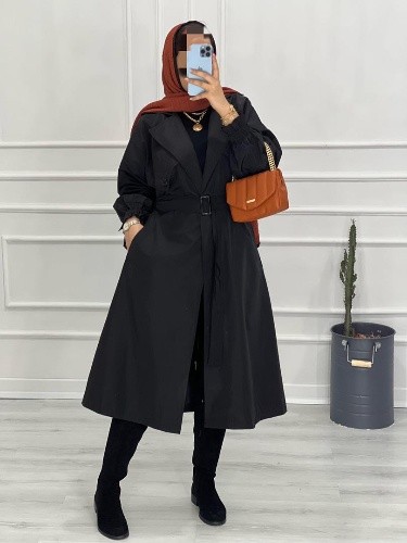 0435- بارونی مزونی بلند آستردار الیزابت