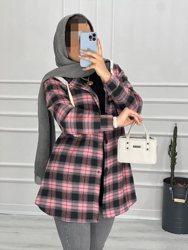 0437-مانتو پاییزی چهارخونه