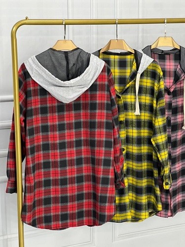 0437-مانتو پاییزی چهارخونه