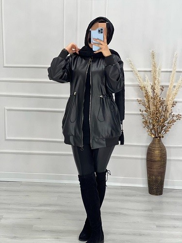 0443-کاپشن چرم آستردار میکی موس