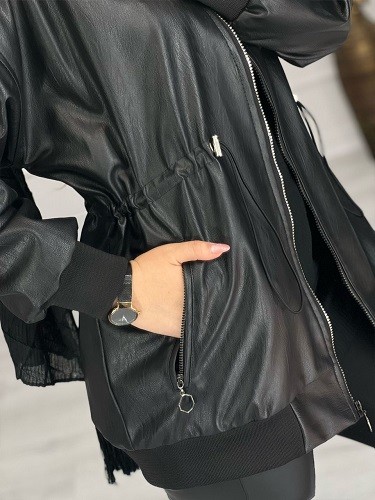 0443-کاپشن چرم آستردار میکی موس