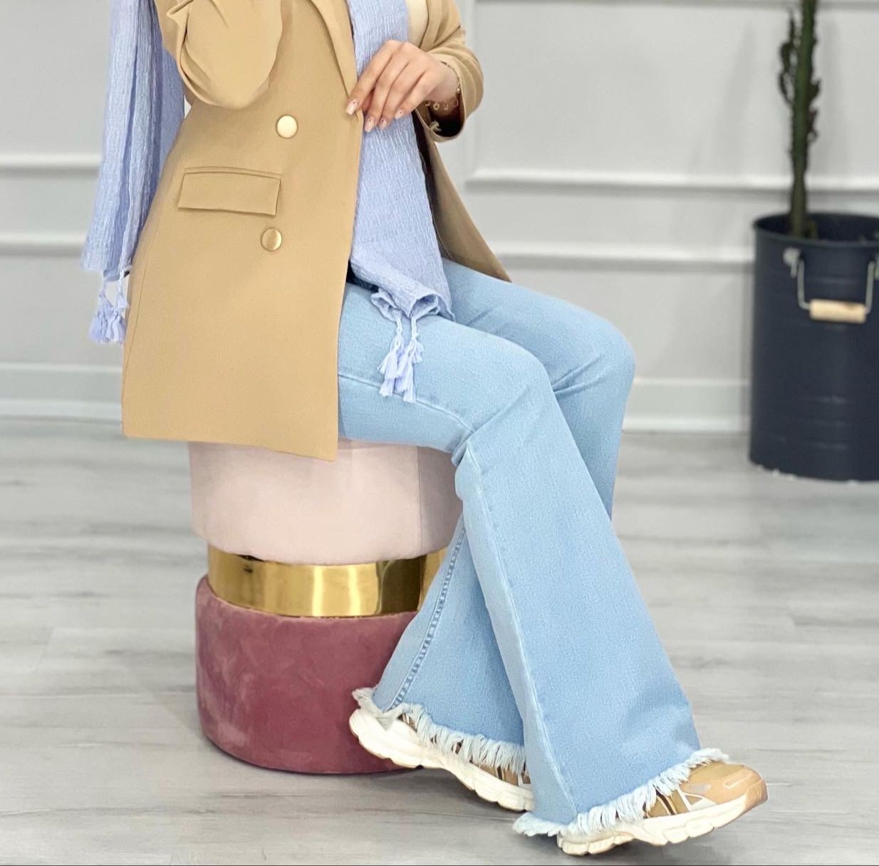 0451- شلوار جین بوت کات دمپا ریش