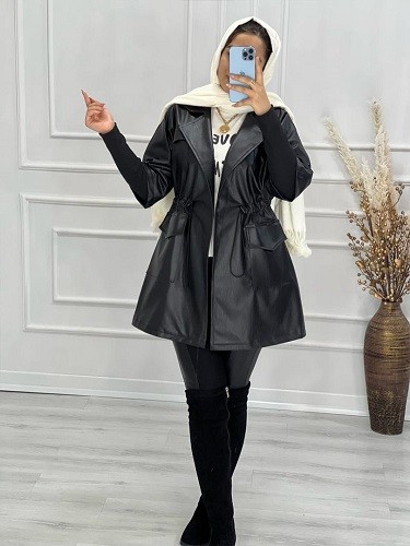 0455-کاپشن چرم تیامو