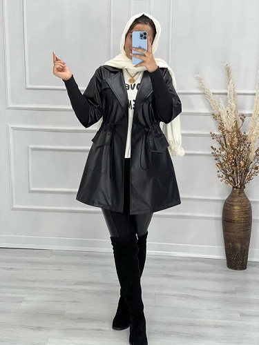 0455-کاپشن چرم تیامو