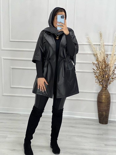 0455-کاپشن چرم تیامو