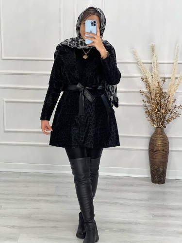 0500-پالتو چرم سیلیکونی مزونی پلنگی