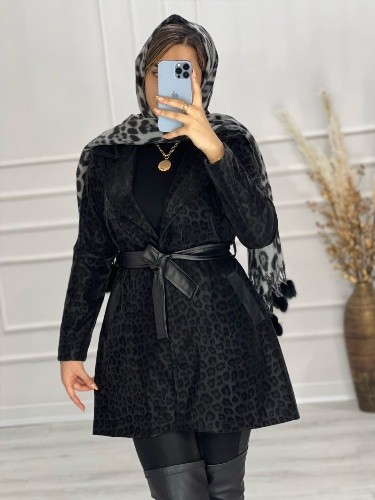 0500-پالتو چرم سیلیکونی مزونی پلنگی