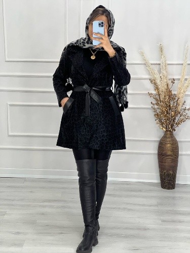 0500-پالتو چرم سیلیکونی مزونی پلنگی