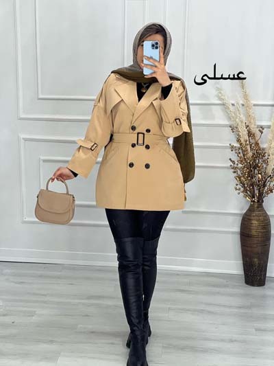 0487- کت بارونی 6 دکمه نایس