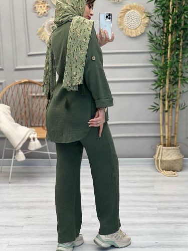 1201-ست دبل فیس دکمه چوبی