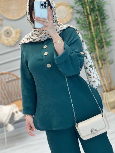 1201-ست دبل فیس دکمه چوبی