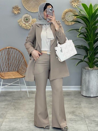 1087- کت و شلوار مزونی اطلس