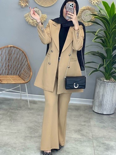 1087- کت و شلوار مزونی اطلس