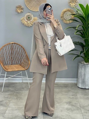 1087- کت و شلوار مزونی اطلس