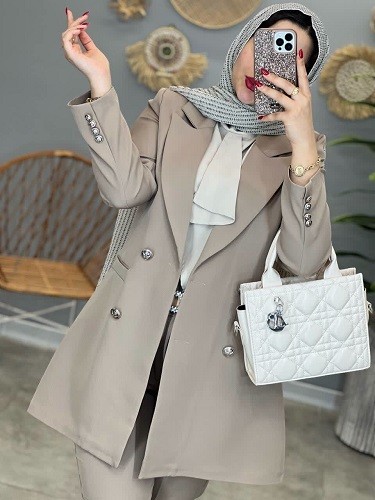 1087- کت و شلوار مزونی اطلس