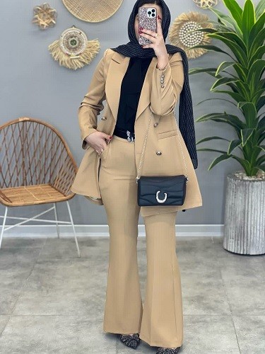 1087- کت و شلوار مزونی اطلس