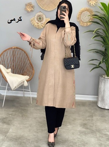 1260-مانتو گلدوزی روژین