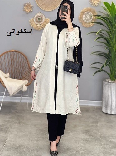 1260-مانتو گلدوزی روژین