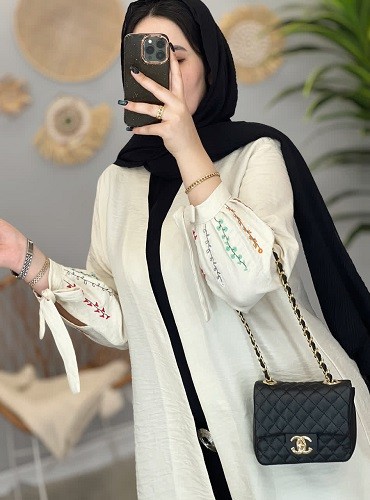 1260-مانتو گلدوزی روژین