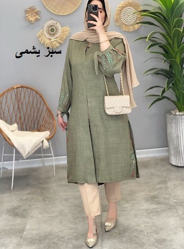 1260-مانتو گلدوزی روژین