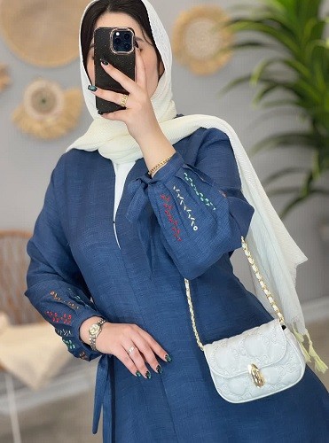 1260-مانتو گلدوزی روژین