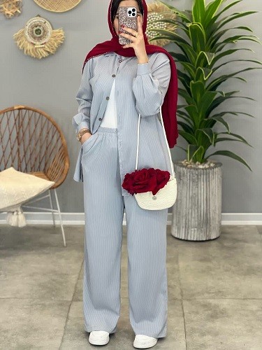 1264- ست شومیز و شلوار با قد 80