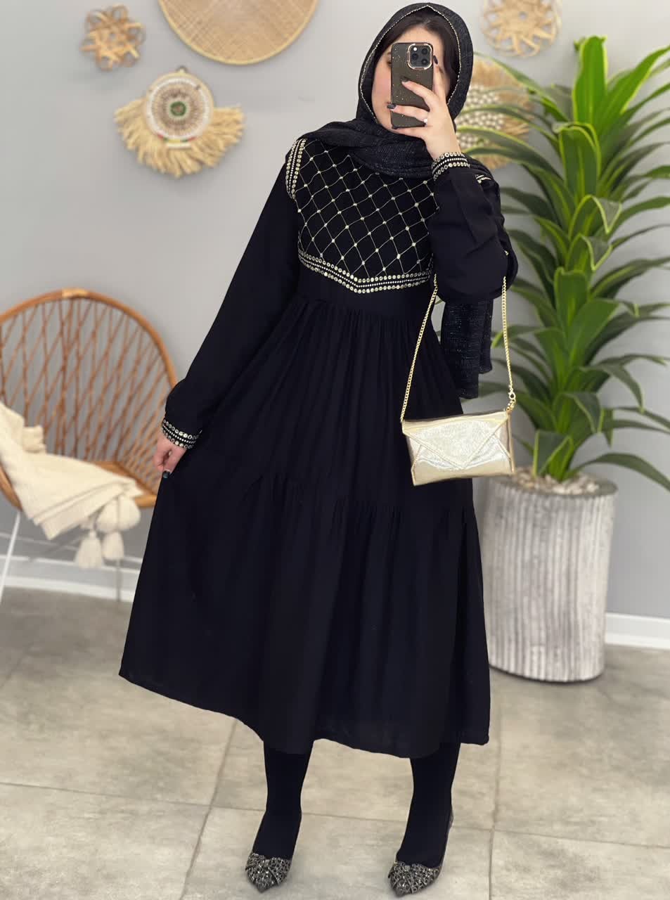 1277-پیراهن مزونی نیاز