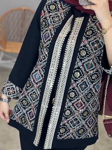 1308-مانتو مزونی سوزن دوزی طناز