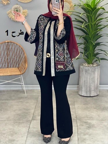 1308-مانتو مزونی سوزن دوزی طناز