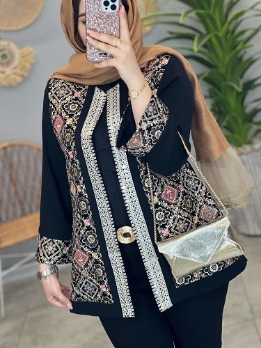 1308-مانتو مزونی سوزن دوزی طناز