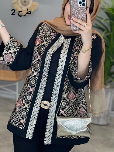 1308-مانتو مزونی سوزن دوزی طناز