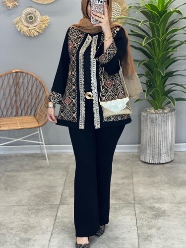 1308-مانتو مزونی سوزن دوزی طناز