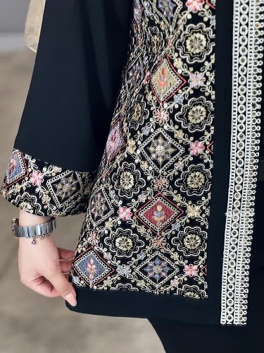 1308-مانتو مزونی سوزن دوزی طناز