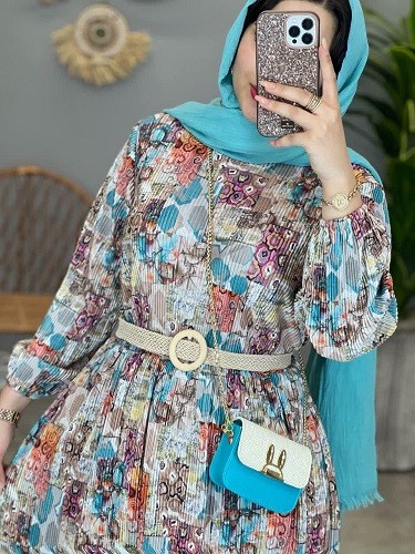 1341-مانتو پیراهنی پلیسه