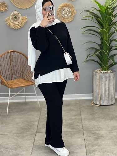 1364-ست شومیز شلوار دبل فیس