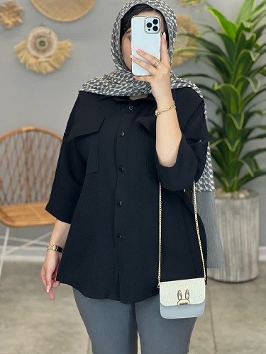 1369- شومیز مانتویی سوگل