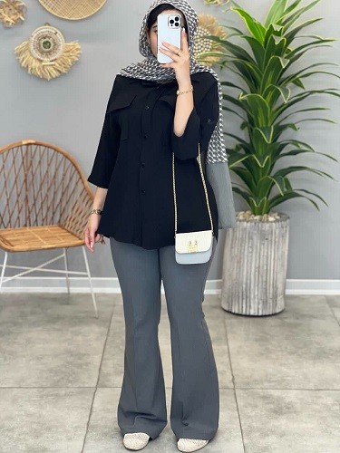 1369- شومیز مانتویی سوگل