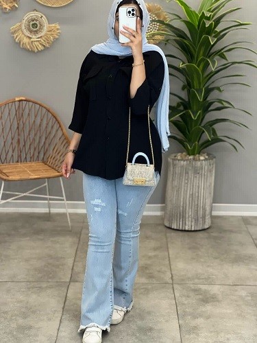 1369- شومیز مانتویی سوگل