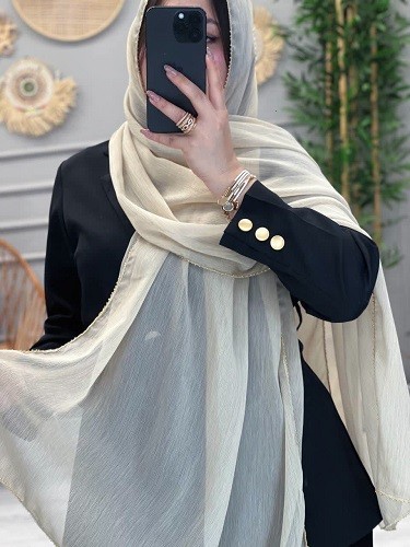 0258-شال حریر زنجیری